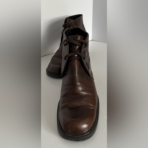 Joan & David Shoes Women’s 41 Vintage Brown‎ Leather Ankle Booties Lace - Picture 2 of 10